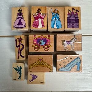 Disney Princess Wooden Rubber Stamp Set - 11 pieces